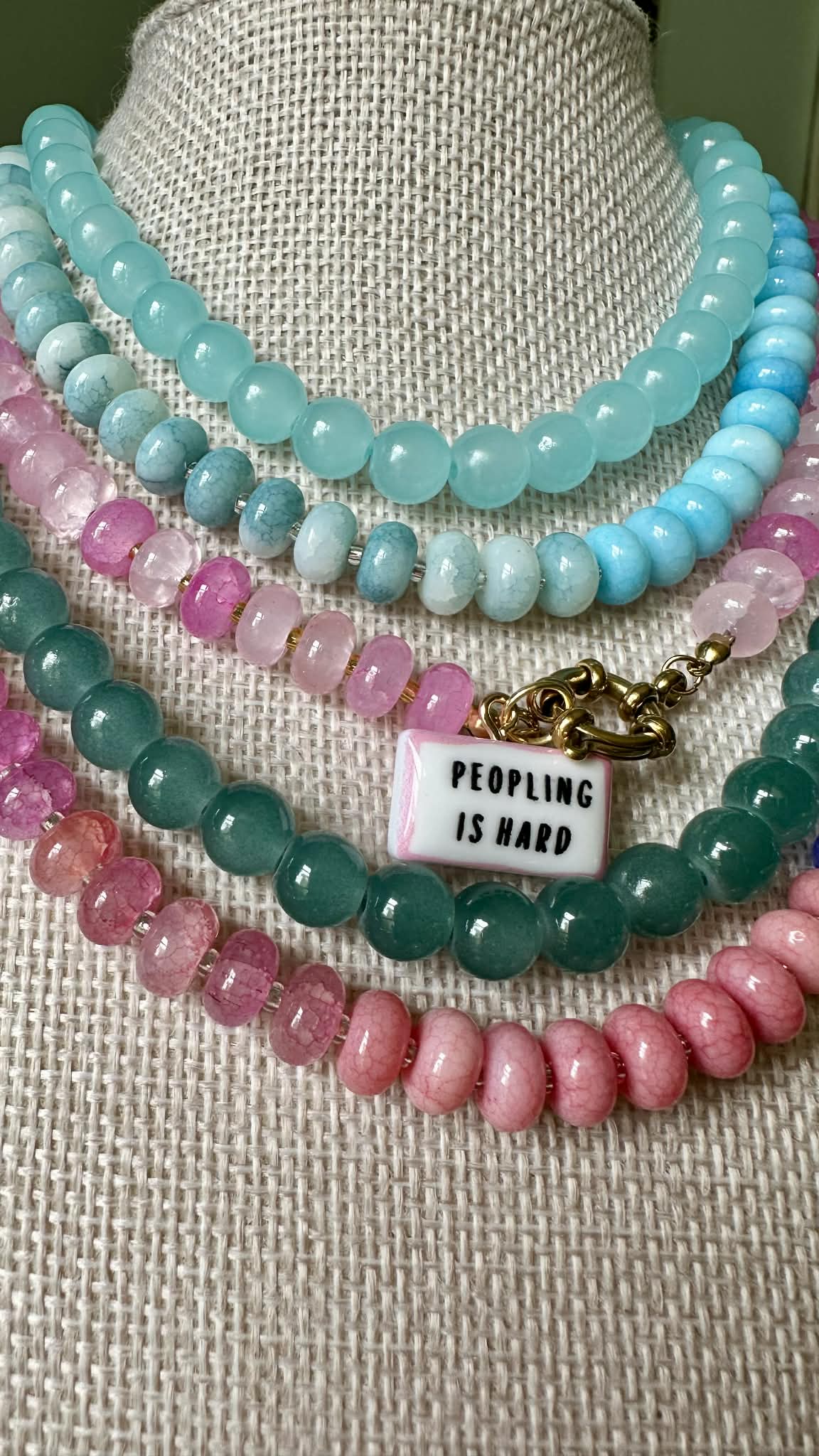 Peopling Charm Beaded Necklace