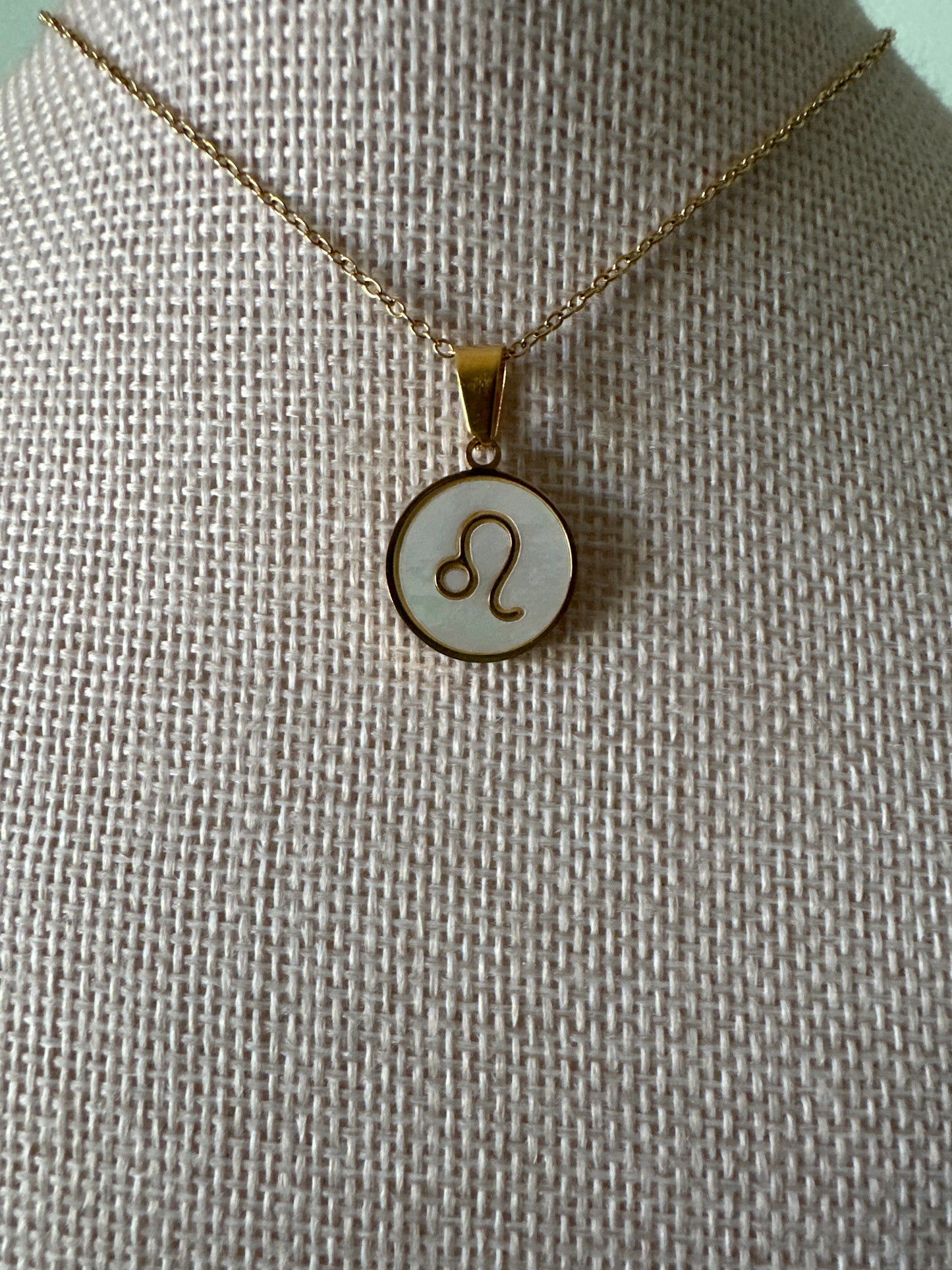 White Zodiac Round Necklace