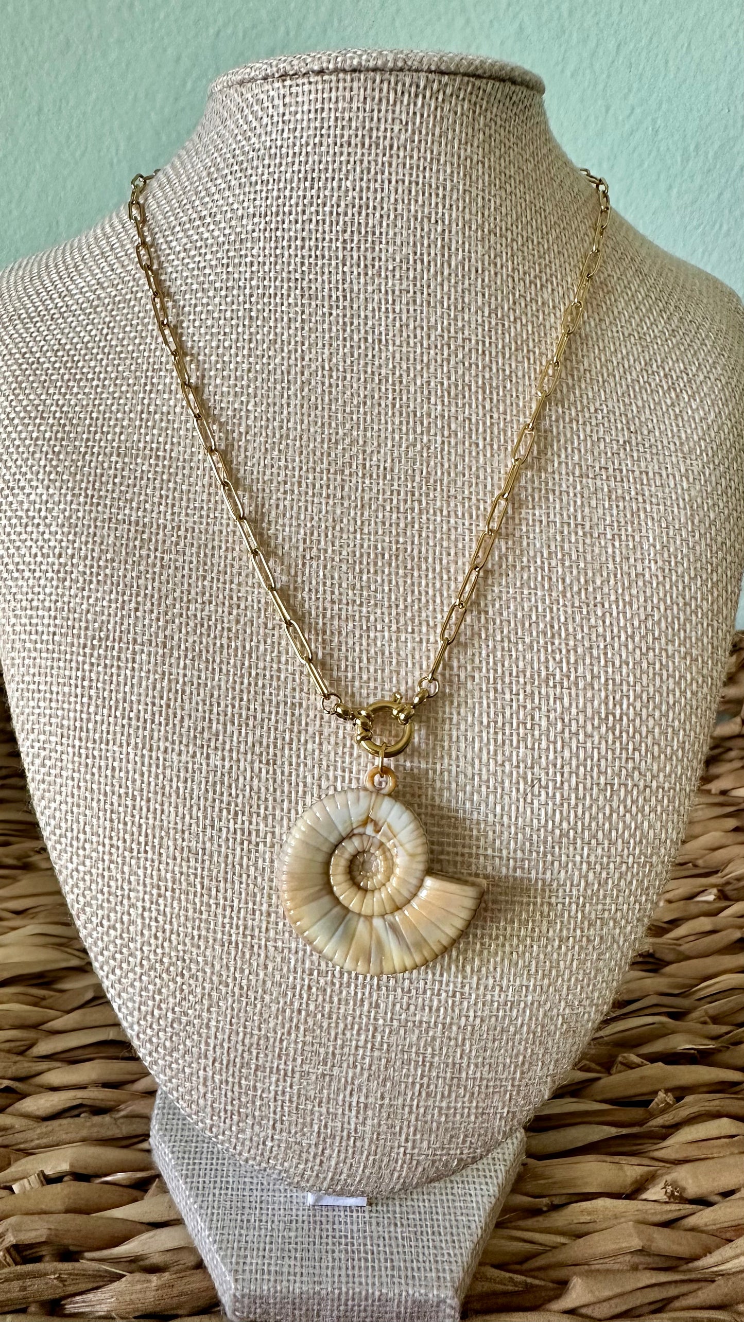Spiral Shell Paperclip Necklace