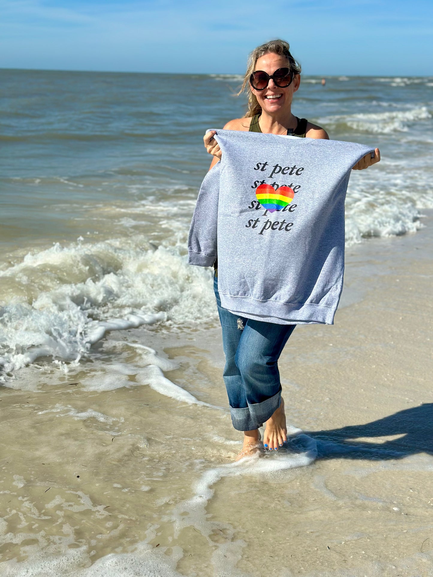 St. Pete Rainbow Heart Sweatshirt