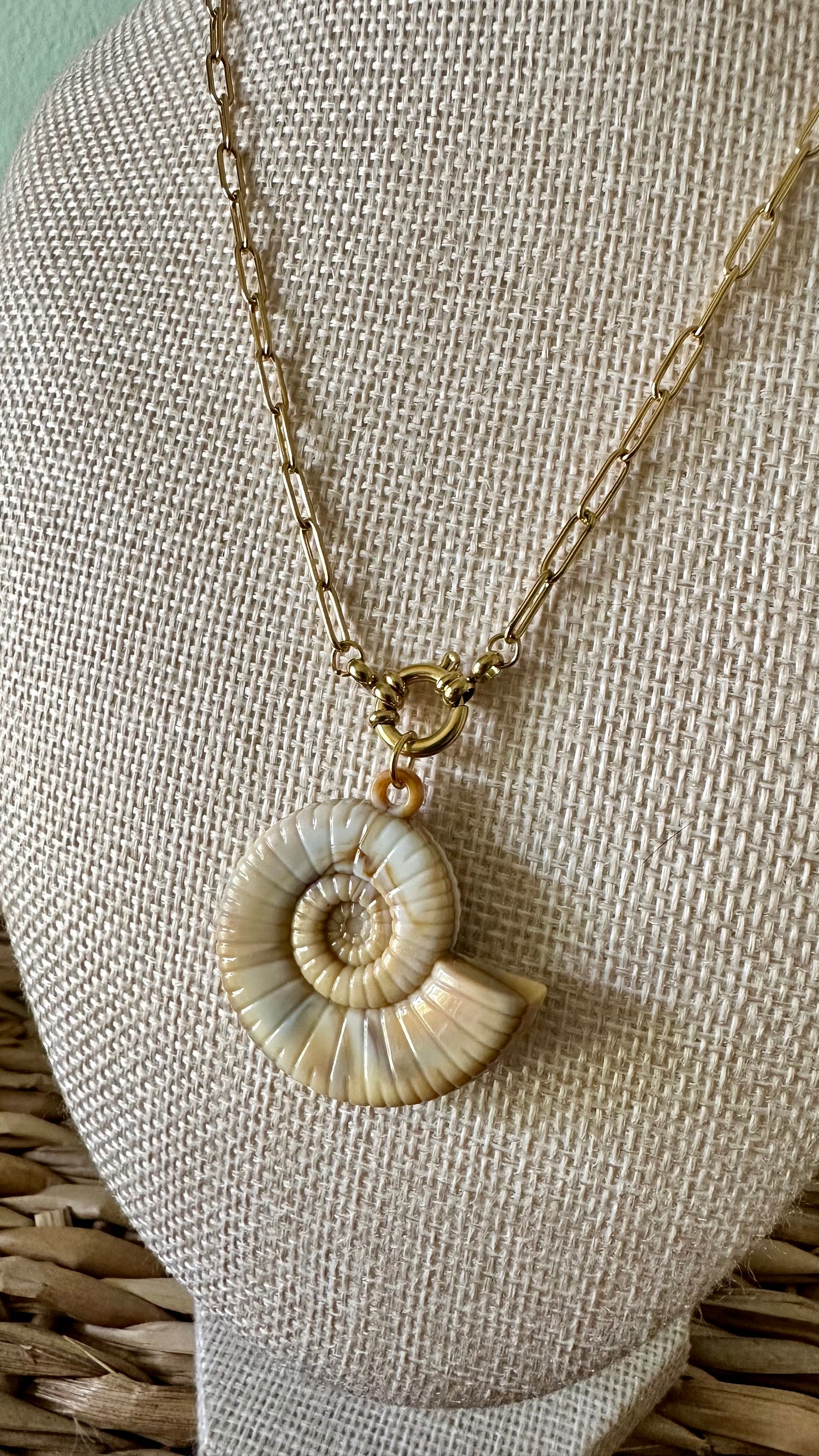 Spiral Shell Paperclip Necklace