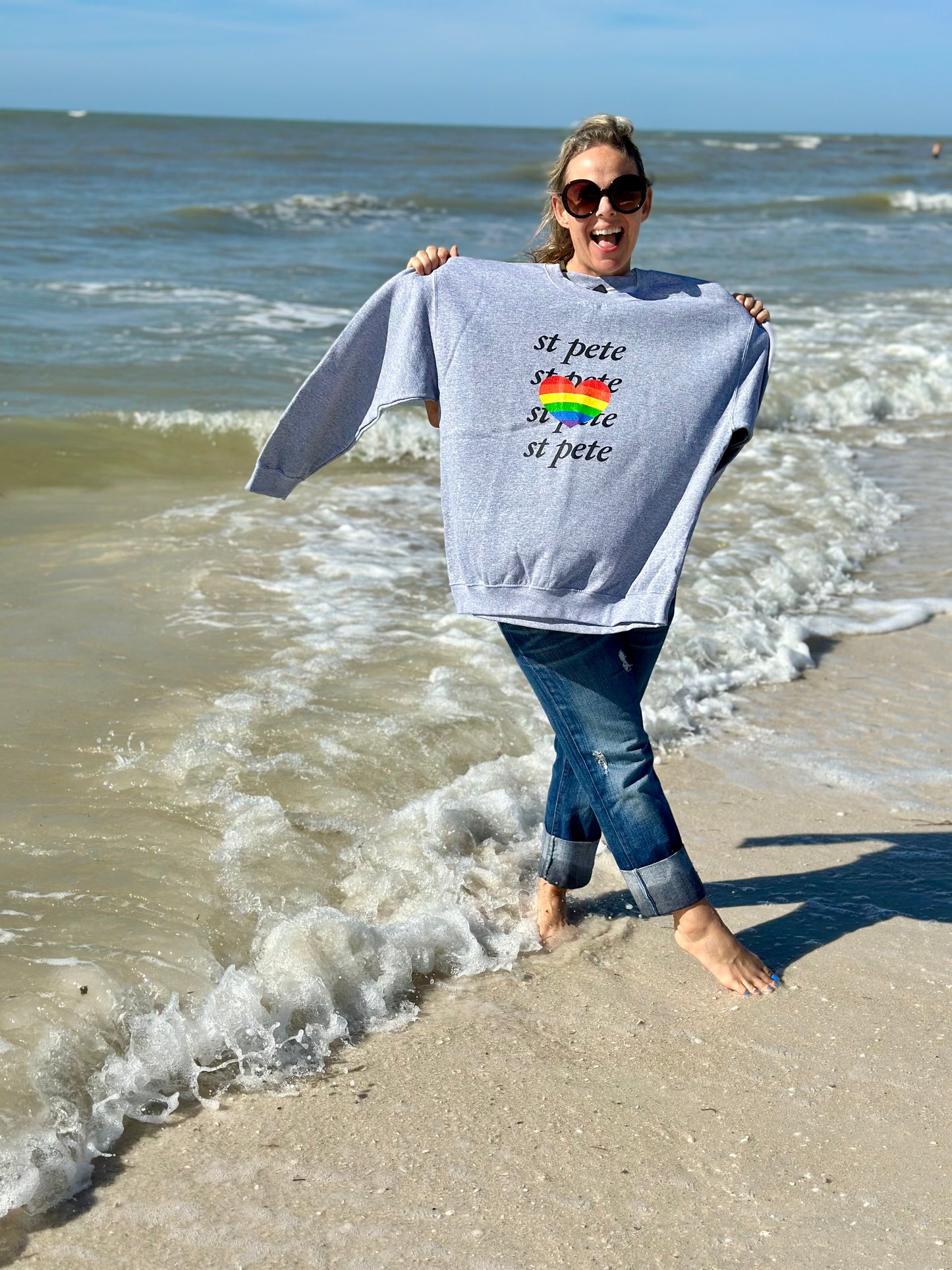 St. Pete Rainbow Heart Sweatshirt