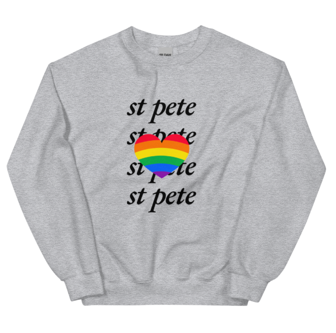 St. Pete Rainbow Heart Sweatshirt