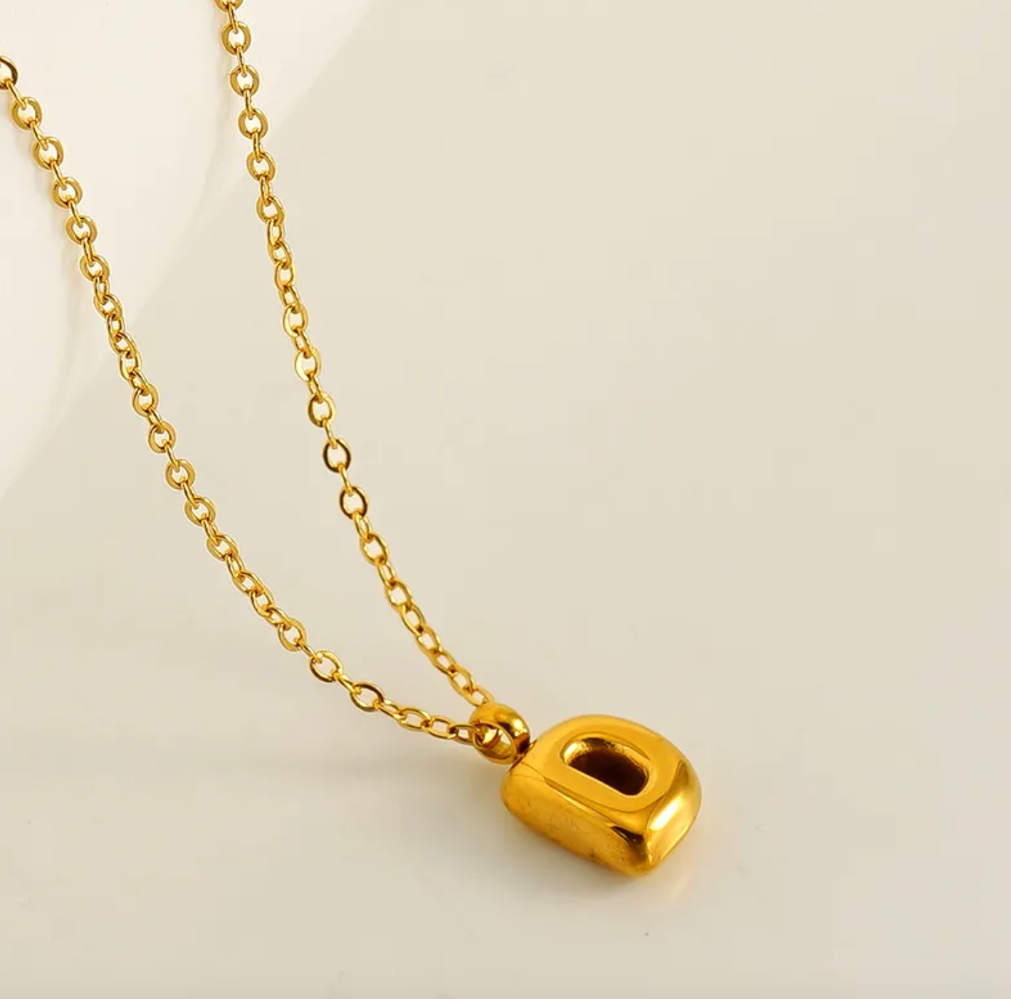 D - Tiny Bubble Letter Necklace