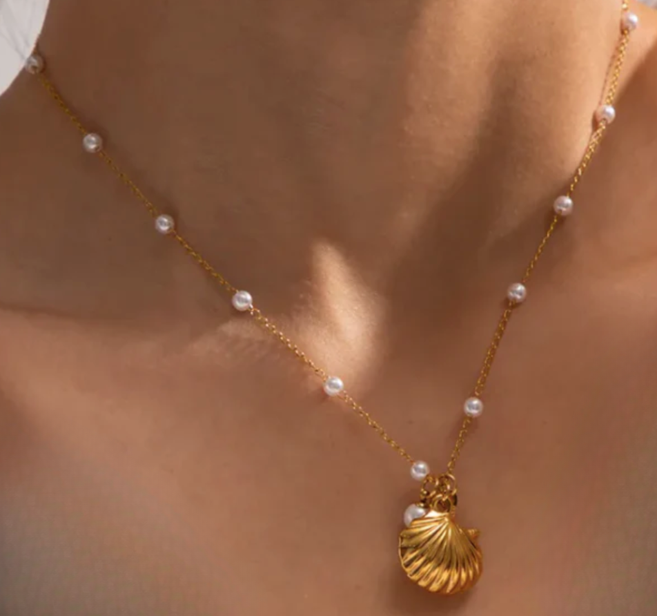 Starfish Pearl & Shell Charm Necklace