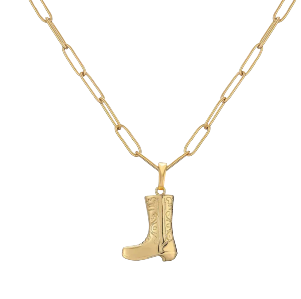 Paperclip Cowboy Boot Necklace