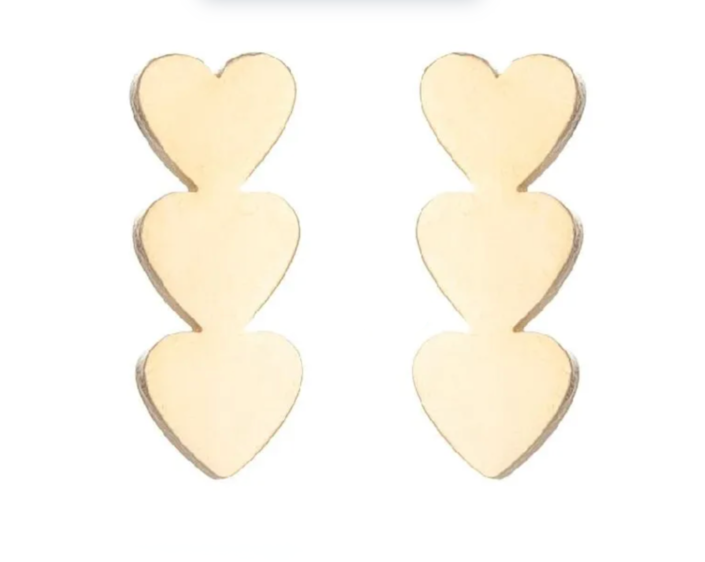 Triple Heart Earrings