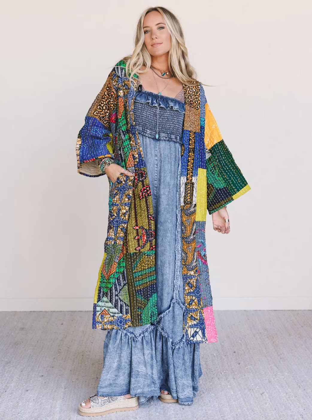 One-of-a-Kind Stargazer Quilted Kimono