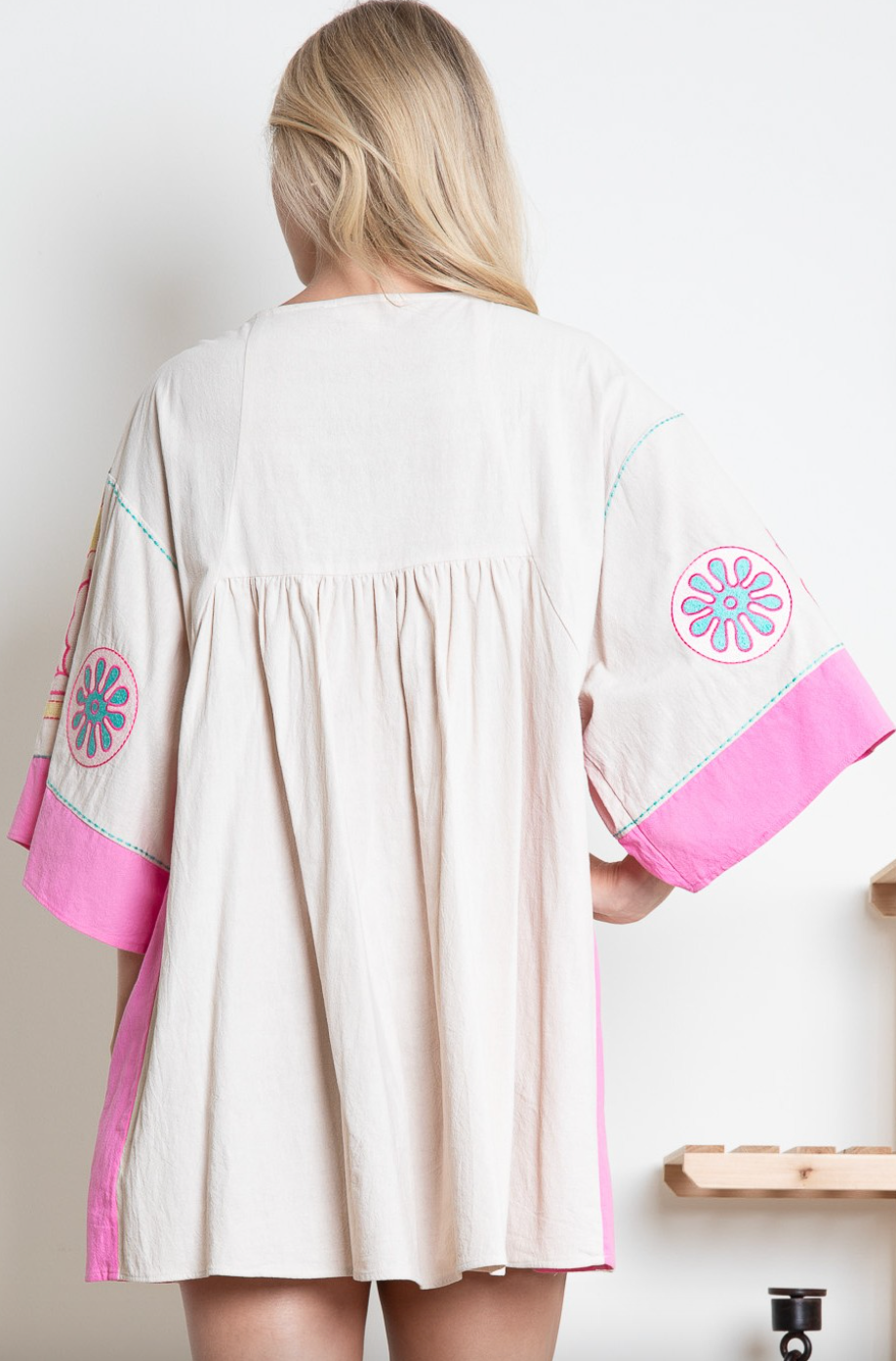 Pink Embroidered Mini
