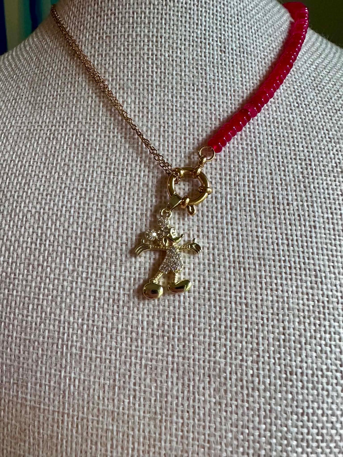 Mixed Chain Mickey Necklace