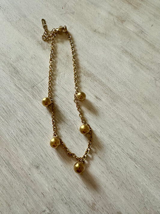 Gold Ball Dainty Anklet