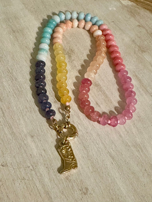 Boot Charm Candy Bead Necklace