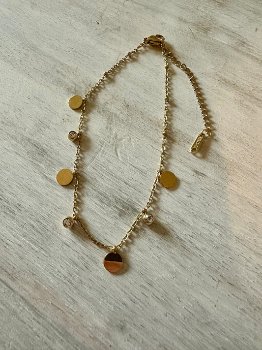 Circle Disc Dainty Anklet