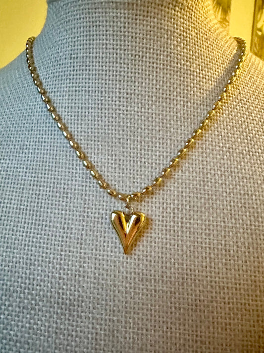 Puff Heart  Necklace