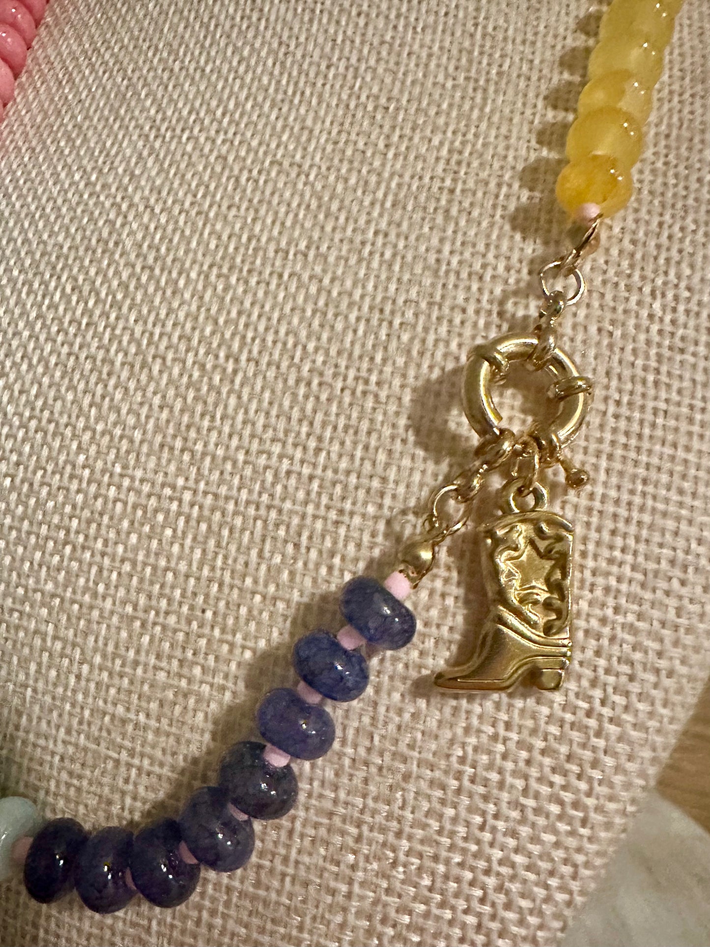 Boot Charm Candy Bead Necklace