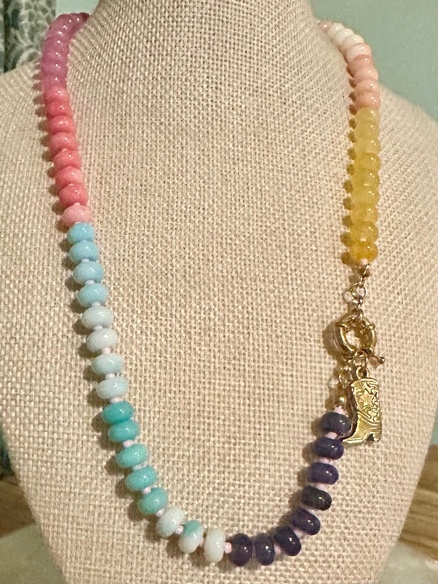 Boot Charm Candy Bead Necklace