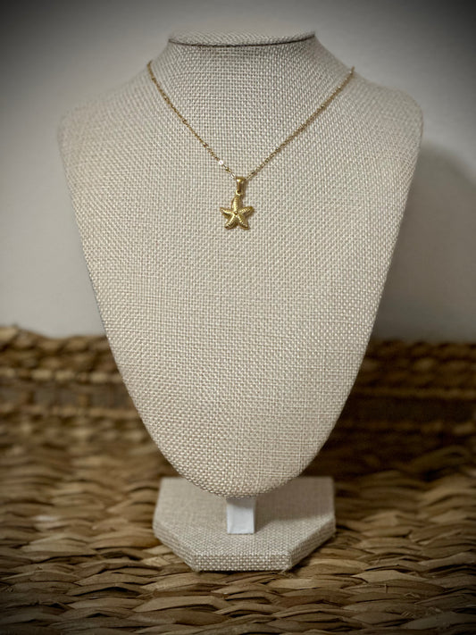 Starfish Beaded Chain Necklace