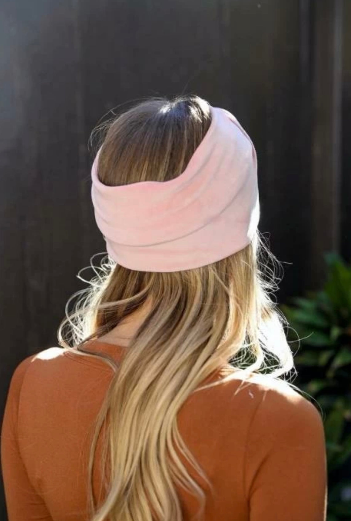 Pink Velvet Top Knot Headband