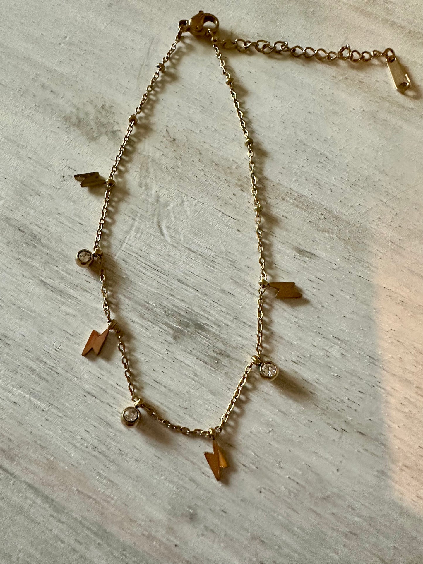 Lightning Bolt Dainty Anklet
