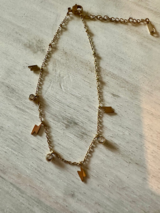 Lightning Bolt Dainty Anklet