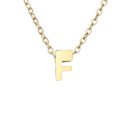 Dainty F Initial Necklace