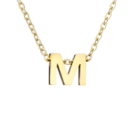 Dainty M Initial Necklace