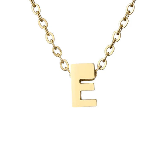 Dainty E Initial Necklace