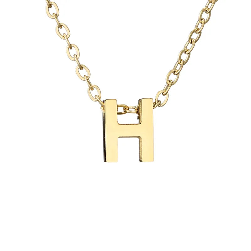 Dainty H Initial Necklace