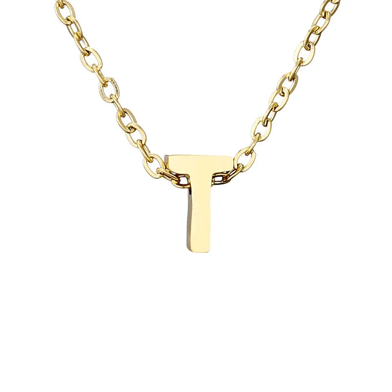 Dainty T Initial Necklace