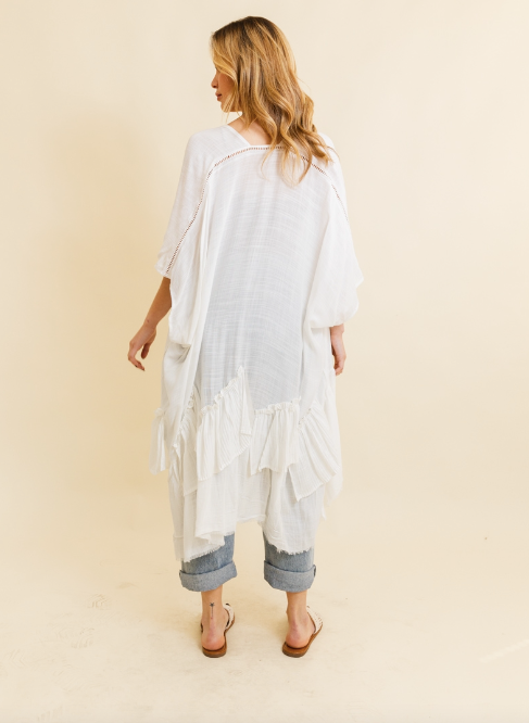 Ruffle Edge Boho Kimono