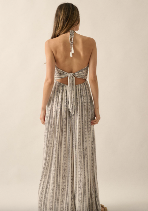 Charcoal Stripe Maxi Dress