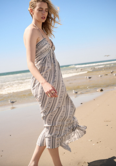 Charcoal Stripe Maxi Dress