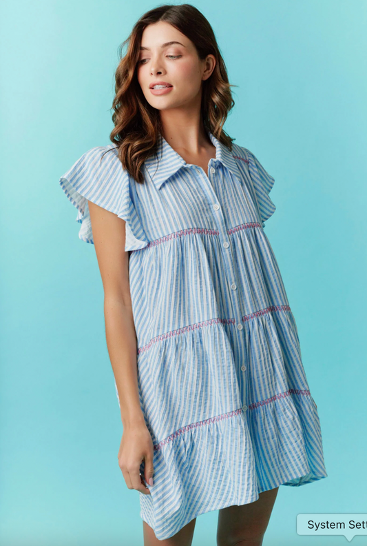 Striped Shirt Dress