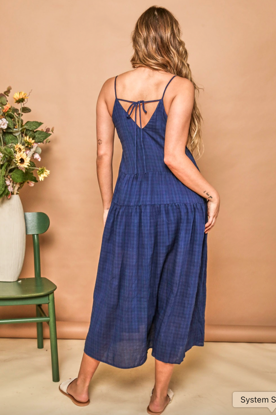 Plaid Tiered Maxi
